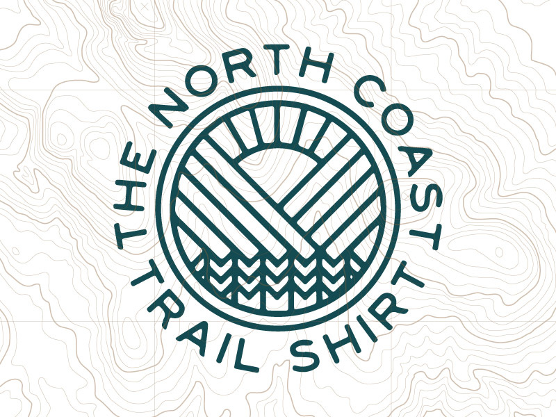 The North Coast Trail Shirt apparel logo badge outdoor topo map trees mountains sun
