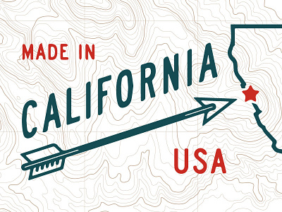 Made In California arrow california in made map star topo