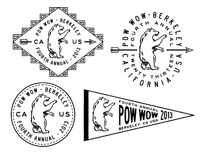 Berkeley Pow Wow arrow badge bear berkeley california pennant shirt