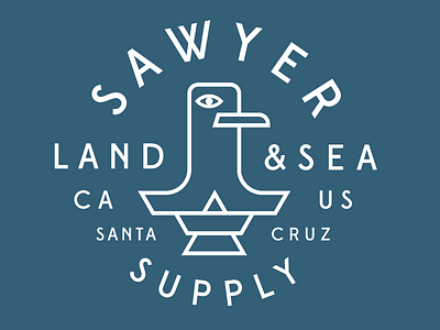 Sawyer Seagull Drib badge logo outdoors santa cruz seagull surf