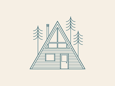 A Frame Cabin cabin chimney door forest mountains outdoors pine tree window woods