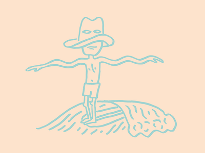 Slidin' cowboy eyes hat surf surfboard swimsuit wave