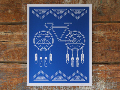 Artcrank 2012 bicycle bike catcher dream geometric illustration poster