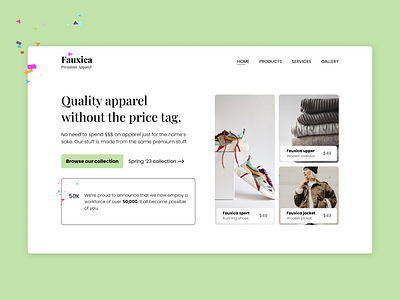 Fauxica Web Design - Web UI Design in Figma