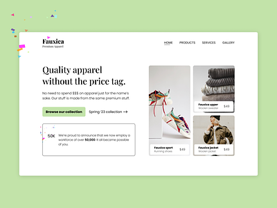 Fauxica Web Design - Web UI Design in Figma minimal design simple ui design simple web design trending ui design ui ux design user interface web design web ui design website design