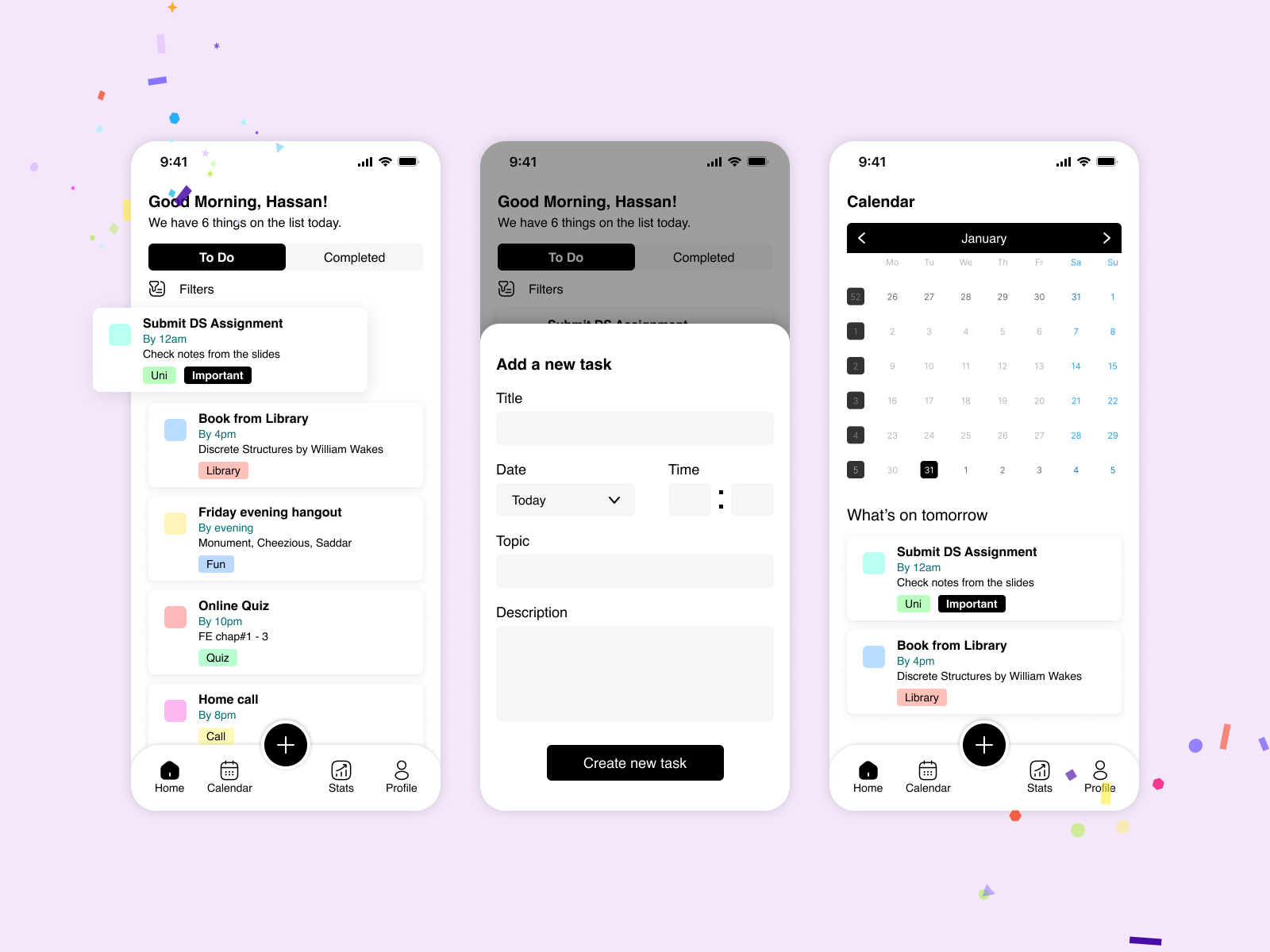 Lo-fi to Hi-fi - Task App UI Design in Figma by Hassan Mushtaq on Dribbble