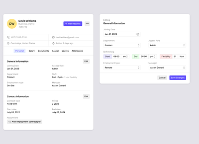 Employee Information Dashboard branding dashboard dashboard design system design ui ui ux ui ux design user interface