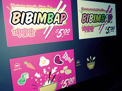 Bibimbop bibimbap carrot egg flyer graphic korean poster sign steak tofu yum