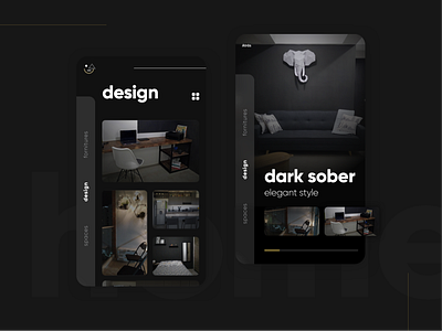 Interior Design Dark apartment app app design dark dark app dark mode design forniture interface interio design interior ui ui design user interface ux ux design visual design web design