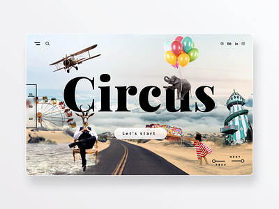 Home Circus app design circus collage collageart design home inicio interface interface design landing layout ui ui design user interface ux design visual visual design web web design