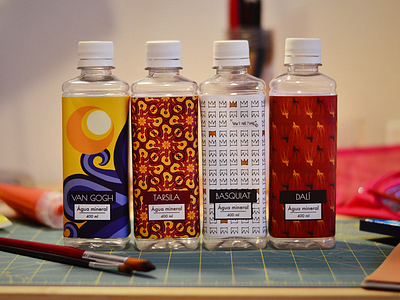 Art in a bottle project branding package design packaging pattern popular water bottle