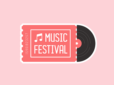 Ticket Sticker festival illustration mule music playoff sticker vynil