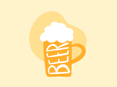 Beer! beer beverage calligraphy flat food illustration ipad procreate type typography vector