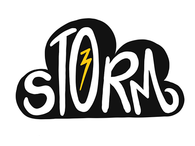 Storm cloud doodle fun letter lettering rain storm thunder