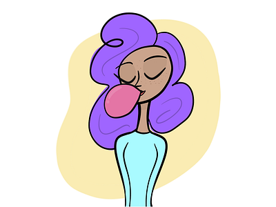 Bubble Gum Girl bubble cartoon character design drawthisinyourstyle girl gum illustration pastel