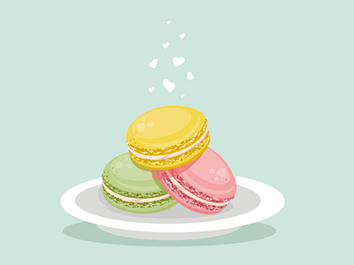 Sweet French Macarons adobe illustrator colorful cute design food french grafik design ill illustration macaron meal meat modern stylish sweet vector