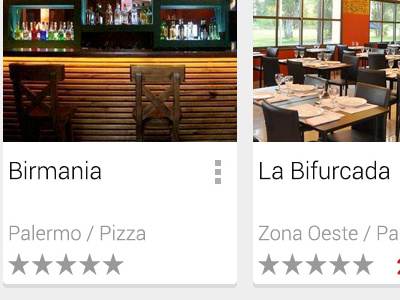 Restaurant List android list results search