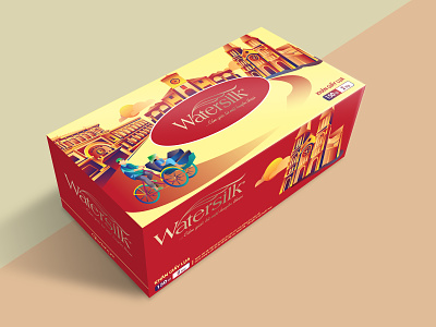 Tissue box branding design illustration