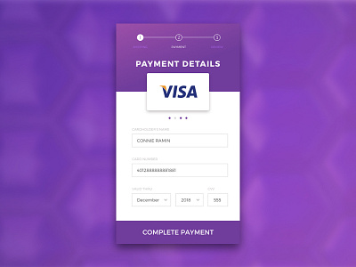Credit Card Payment Form card credit dailyui dailyuichallenge design mobile payment ui visa