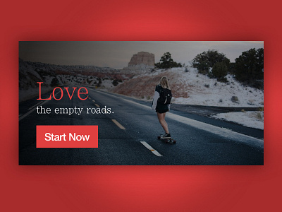 Slidr beautiful color easy empty roads love red start now stylish travel ui ux