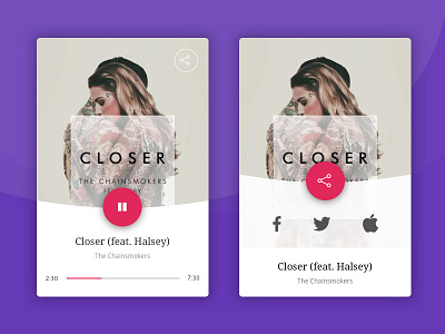 Share your Music closer music musicplayer playlist seekbar socialmedia ui ux