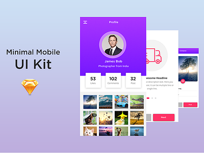 Minimal Mobile UI Kit app design mobile ui kit