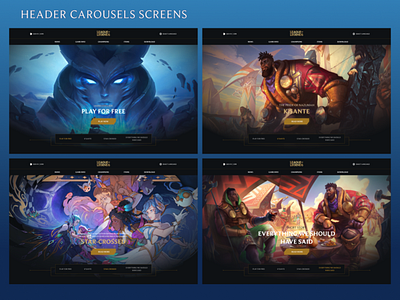 League of Legends Website Header Carousel Redesign branding design game gaming league of legends moba redesign ui ui design ux ux design web design website