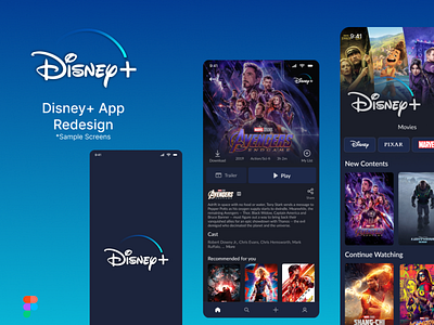 Disney+ App Redesign android app android design app app design branding design disney mobile mobile design ui ui design ui ux design ux ux design