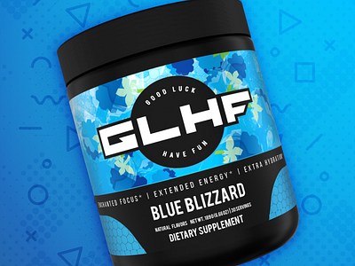 GLHF Blue Blizzard 3d branding graphic design logo
