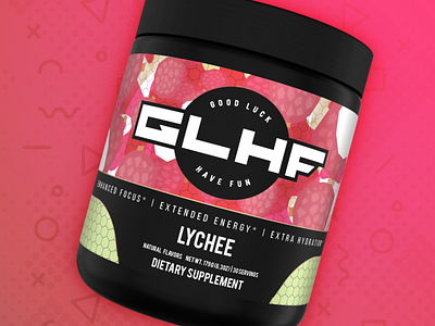 GLHF Lychee 3d branding graphic design logo