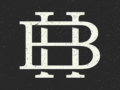 BH Monogram black and cream initials monogram