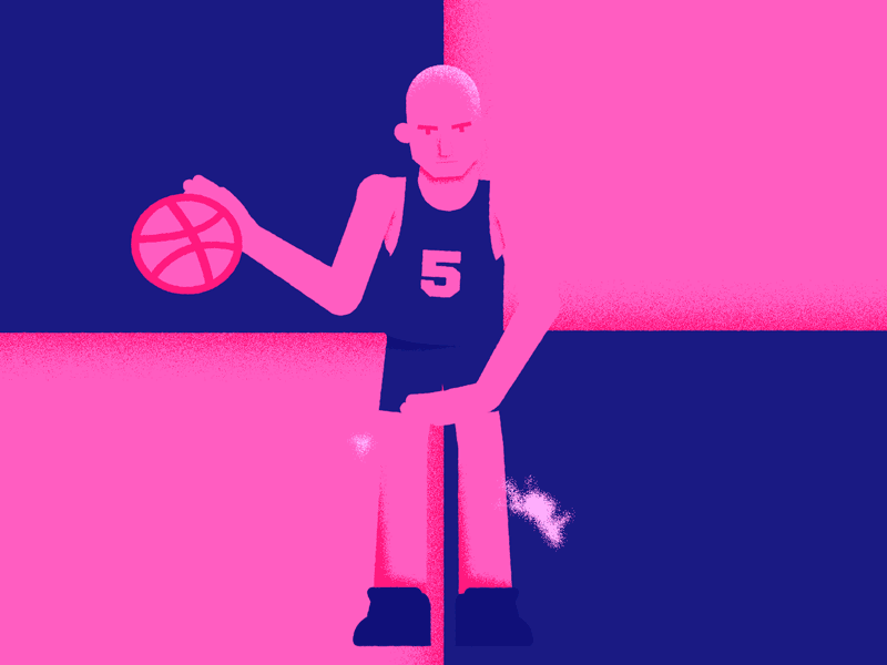 Dribbbling basketball characterdesign illustration loop animation motion graphics