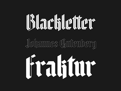 Minimal Fraktur typeface blackletter fraktur gutenberg typeface typography