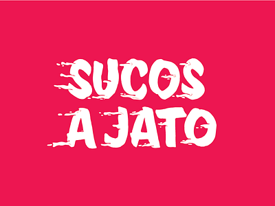 Sucos a jato fast fruit juice lettering summer type