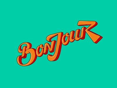 Bonjour Lettering 3d bonjour free lettering style type typography