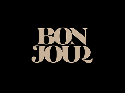 Bonjour black bonjour coffee lettering logo plau serif tenez type typography