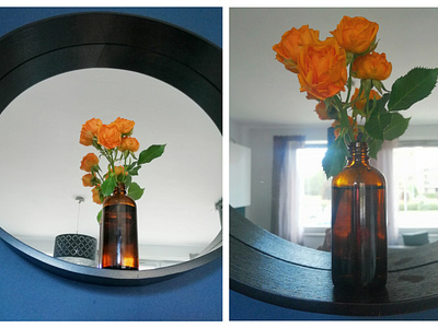 Floristic: roses and mirror