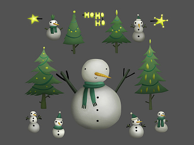 Christmas items assets christmas festive game ios iphone lights snowman stars