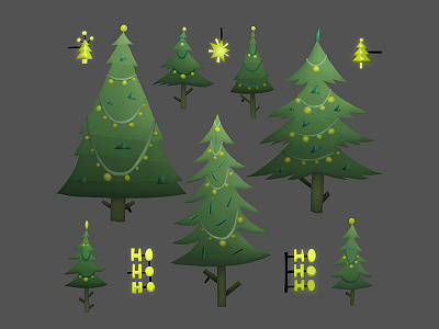 Christmas items: part 2 assets christmas christmas tree festive game ios iphone lights stars