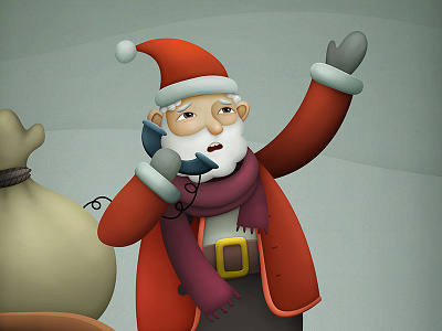 Worried Santa christmas game game assets hand drawn illustration intro ios ipad iphone mobile santa