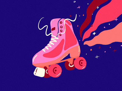 Roller Disco bright disco illustration procreate roller roller blade roller skate sparkles