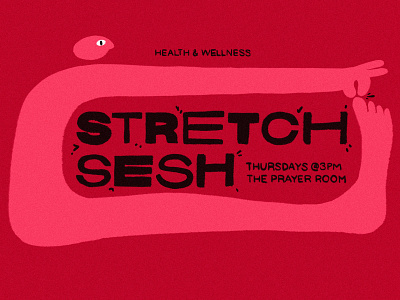 Stretch Sesh body health illustration office pinch stretch stretching typography wellness