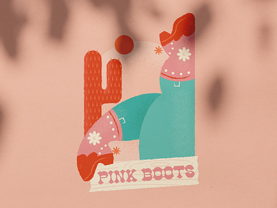 International Women's Day Beer Label beer label boots bright cactus cowboy boots cowgirl craft beer farm illustration legs peach pink pinky southern