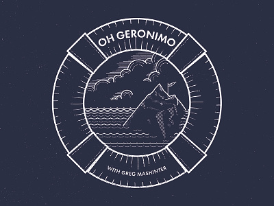 Oh Geronimo band buoy design iceberg illustration lifesaver poster texture tour waves