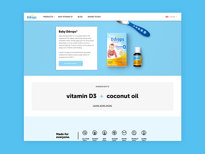 Ddrops Product Page baby design health icons product vitamins web design