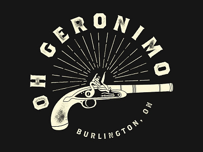 Oh Geronimo Pistol band grunge gun illustration pistol texture tshirt
