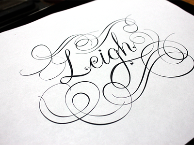 Leigh curls cursive curvy fleuron flourishes inking leigh letter lettering ribbon rounded spencerian strokes twisted type vectors