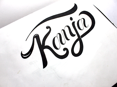 Kanja beverage blocky calligraphy curls cursive curved flowy juice kanja lettering rounded twirls type typography