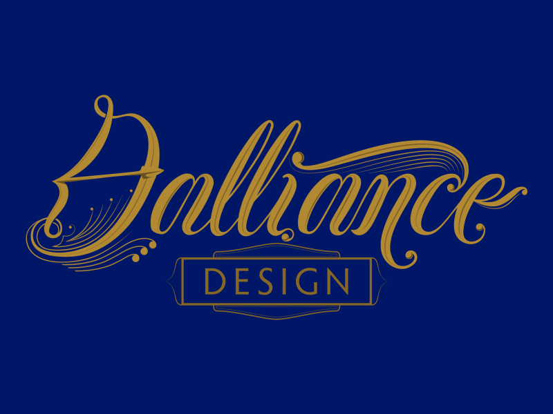 Dalliance Design animated blue branding dalliance design elegant interior lettering ligatures logo ornaments script