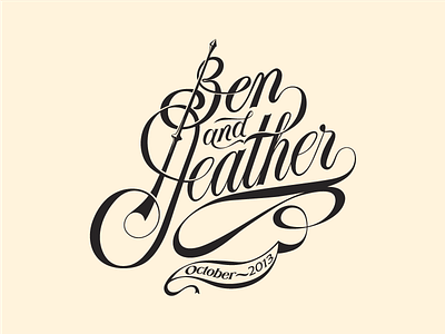Ben and Heather lettering ben and heather cards copperplate cursive flourishes heather lettering ligatures spencerian swashes typography wedding